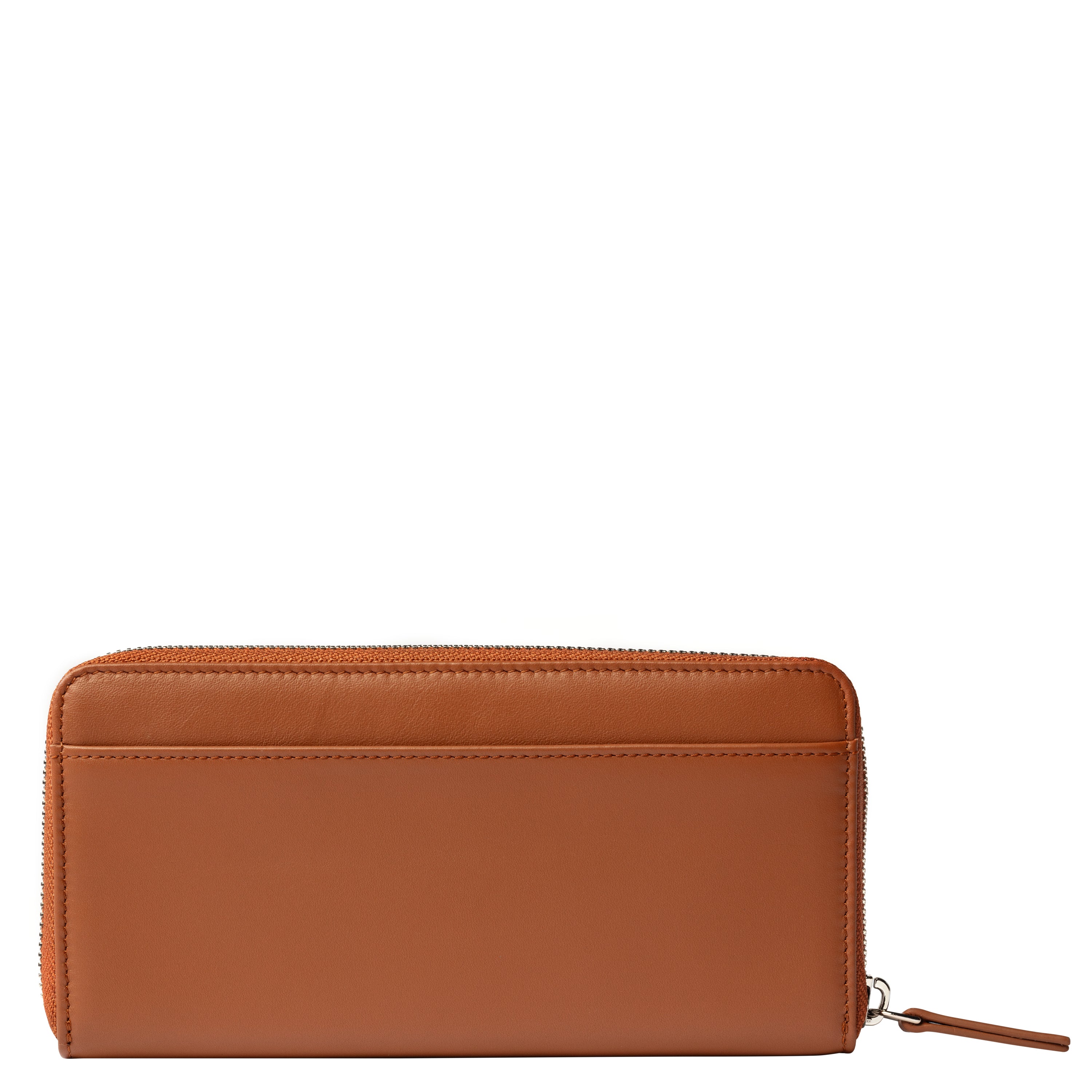 LE CUIR LISSE | Long Zip Leather Wallet, Cognac
