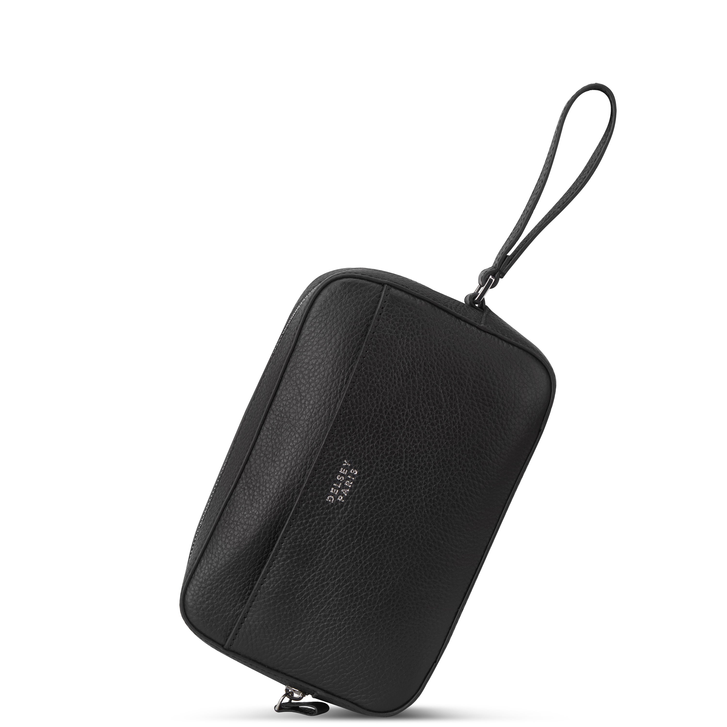 LE CUIR GRAINE | Leather Toiletry Bag, Black
