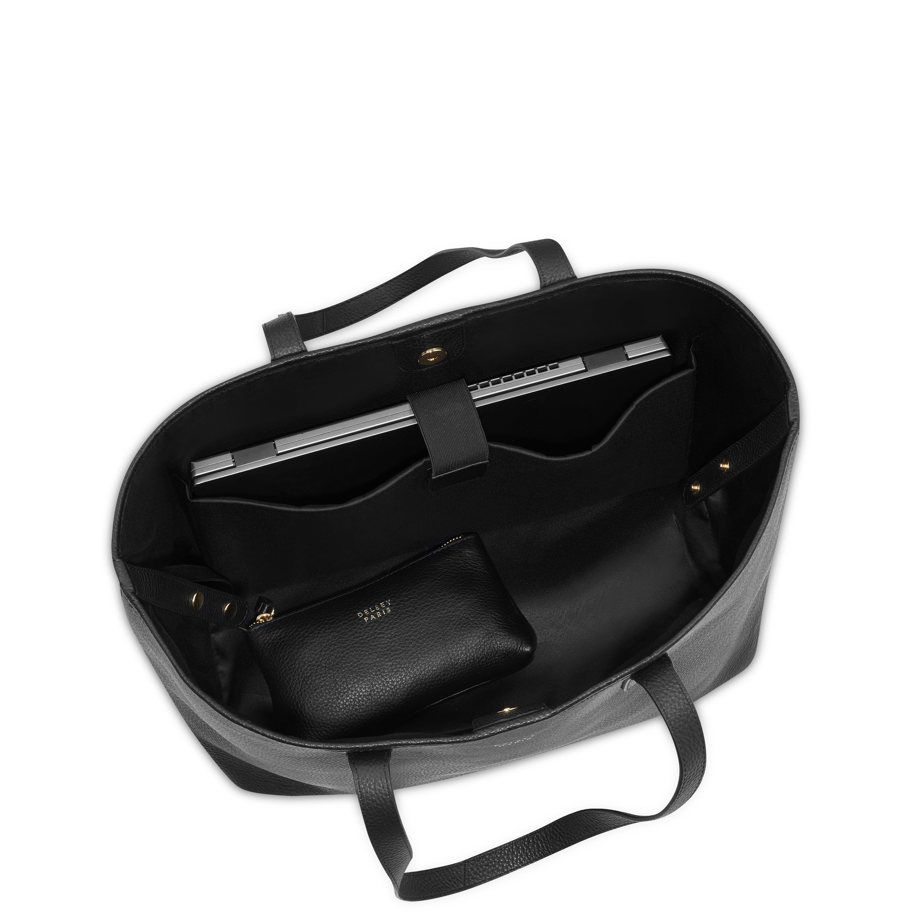 LE CUIR GRAINE | Leather Tote Bag, Black