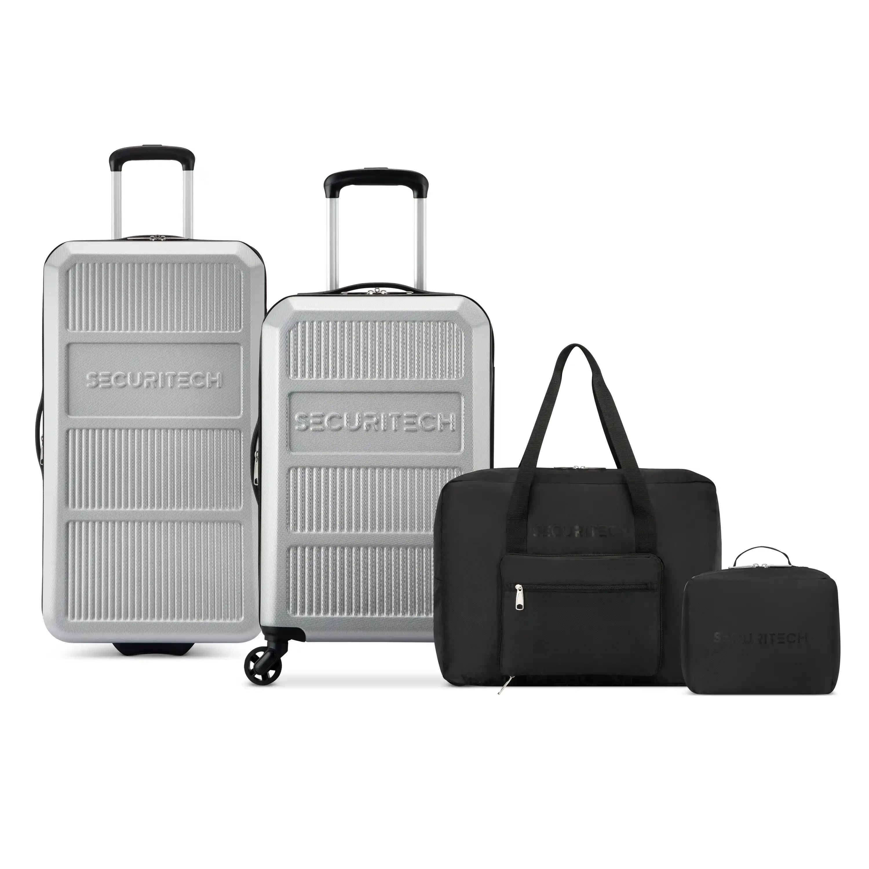 ASPHALT | 4-Piece Luggage Set, Silver