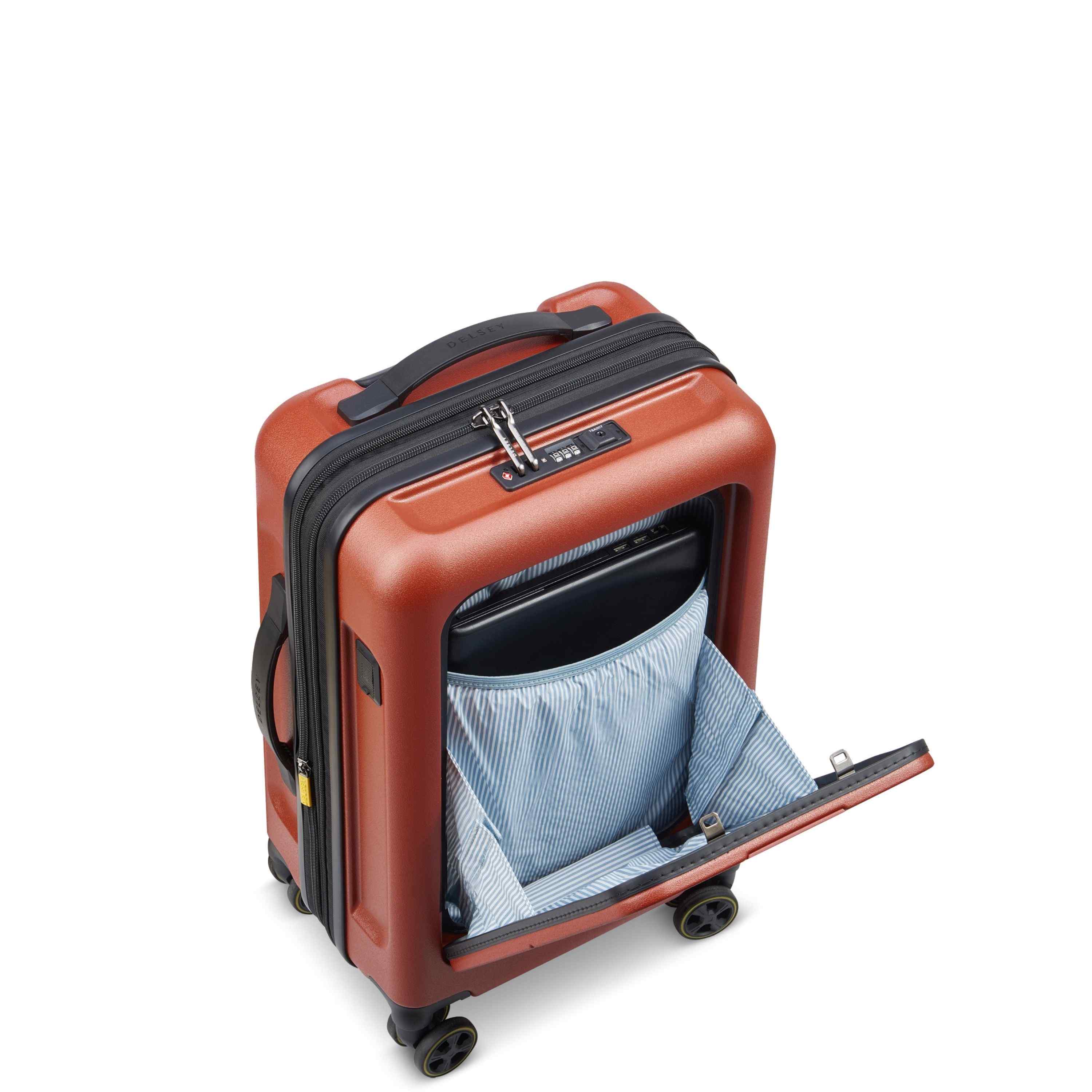TURENNE 2.0| Valise Cabine 55 CM avec Poche Frontale BRIQUE