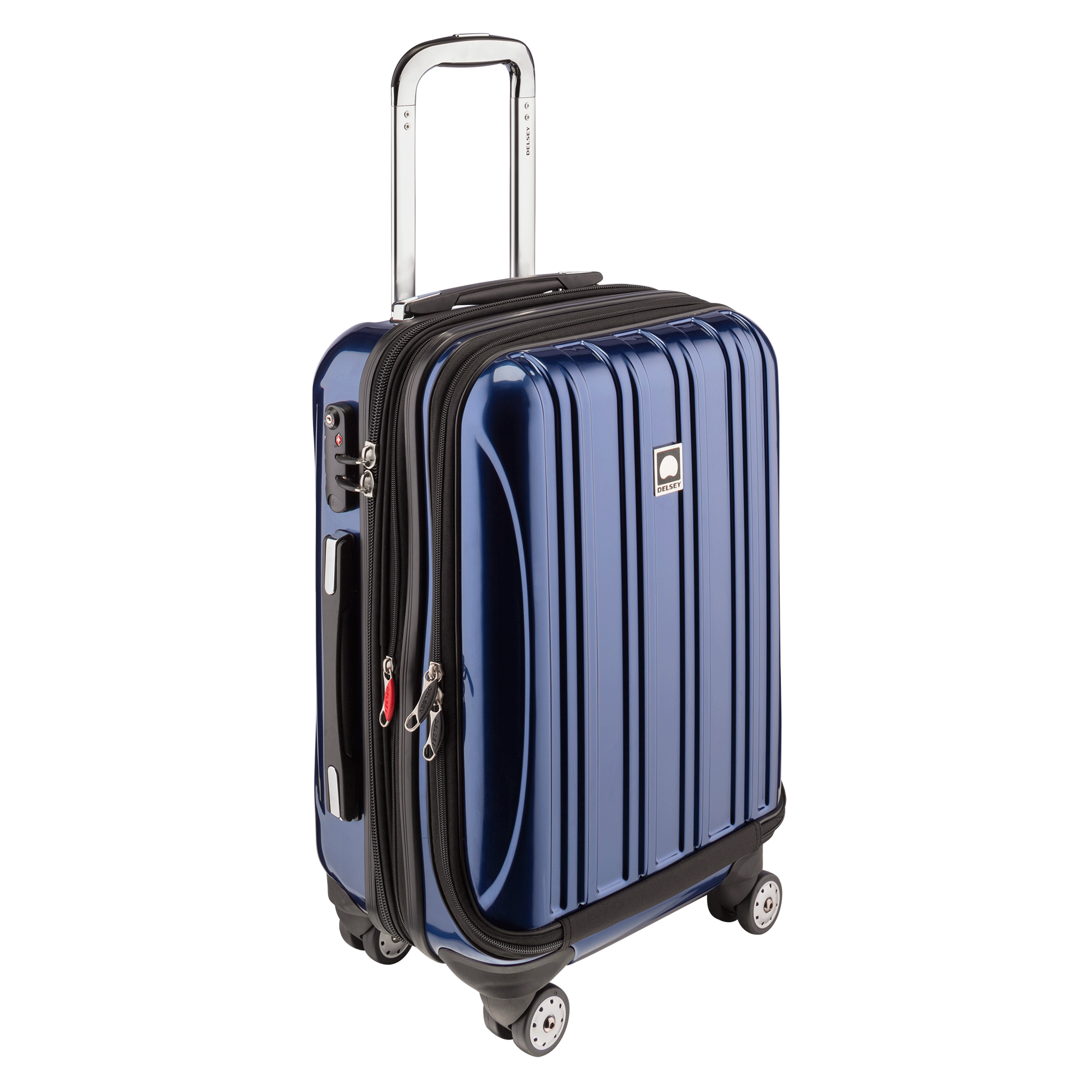 HELIUM AERO| Valise Cabine Extensible 53 CM avec Poche Frontale BLEU METALLIQUE