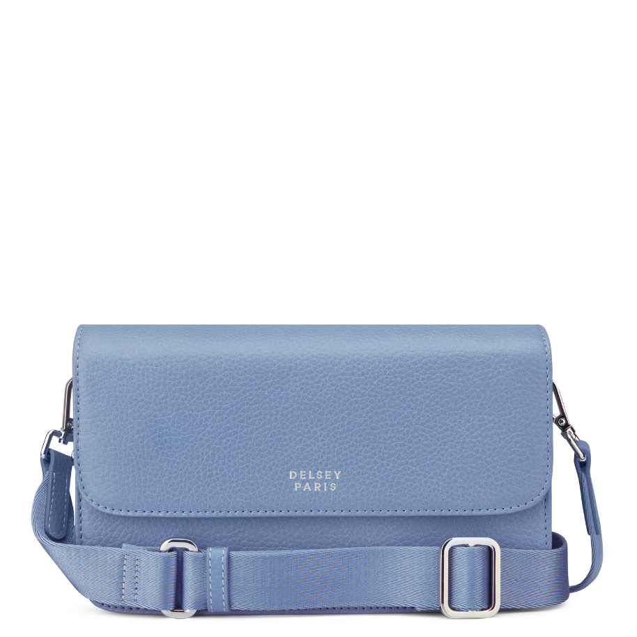 LE CUIR GRAINE | Leather Crossbody Bag, Sky blue