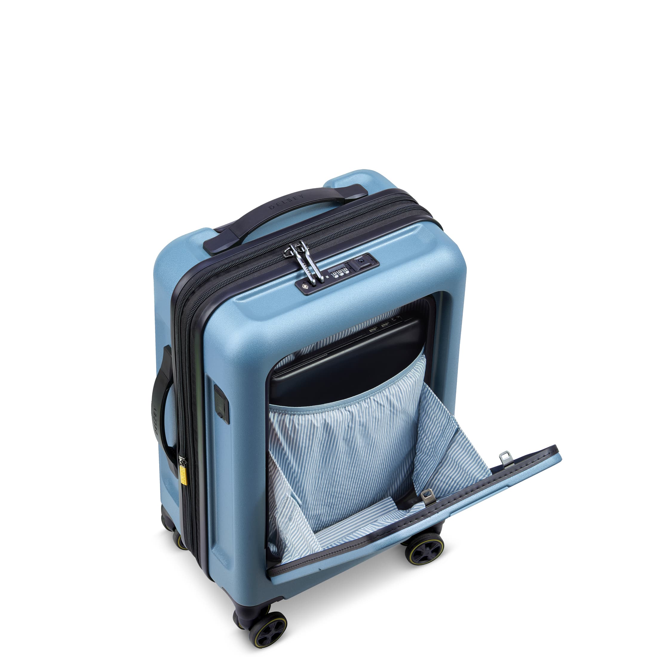 TURENNE 2.0| Valise Cabine 55 CM avec Poche Frontale BLEU GRIS