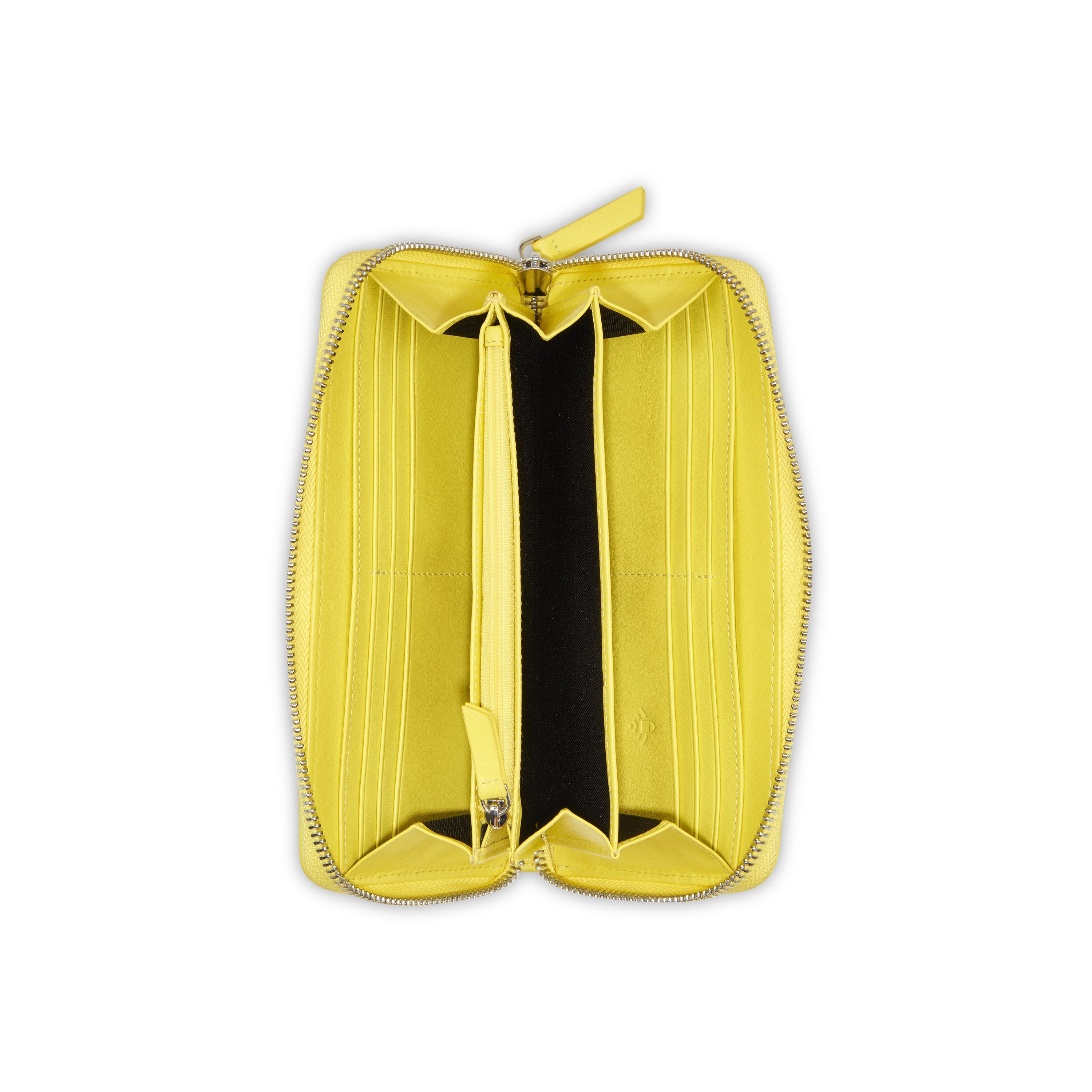 LE CUIR LISSE |  Long Zip Leather Wallet, Yellow