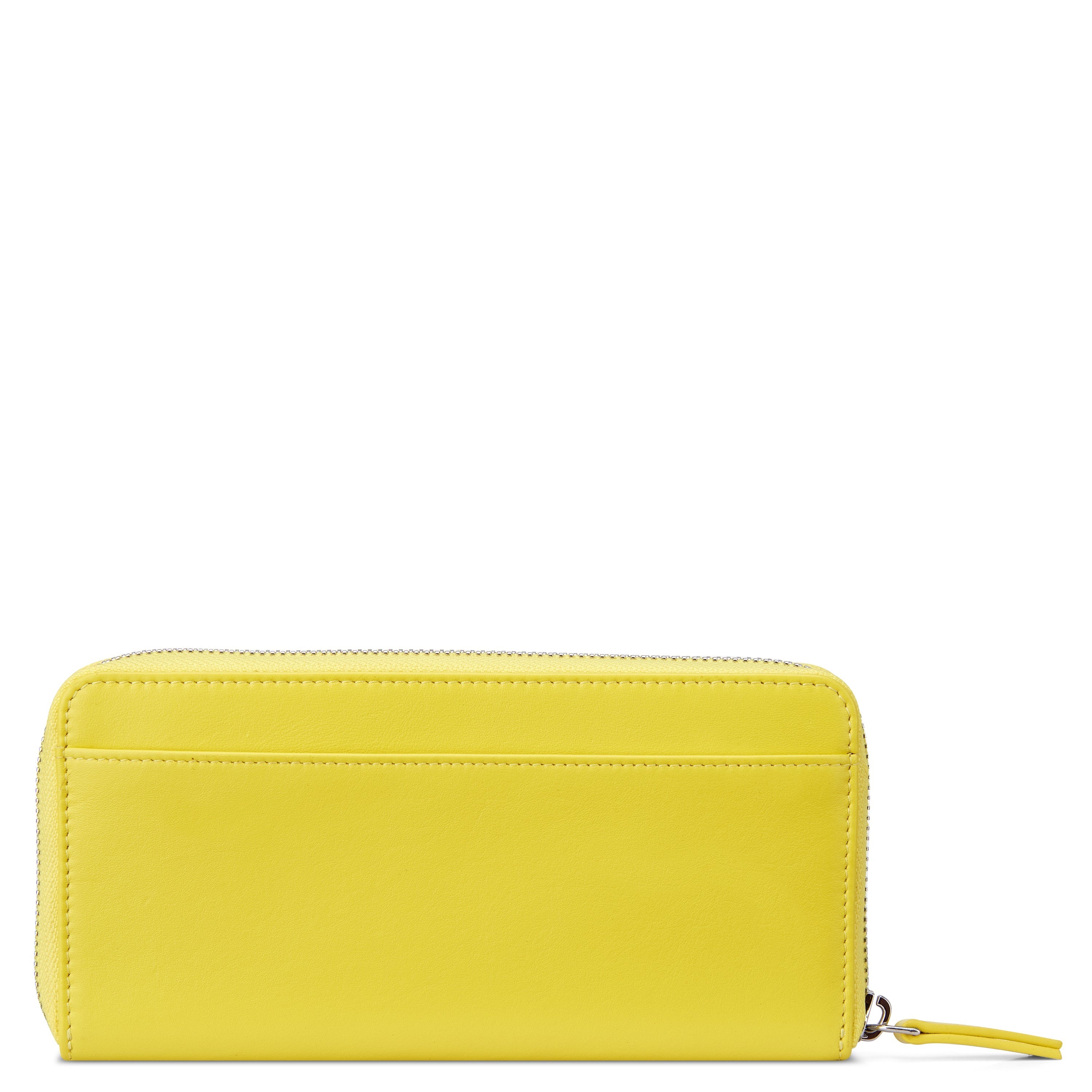 LE CUIR LISSE |  Long Zip Leather Wallet, Yellow