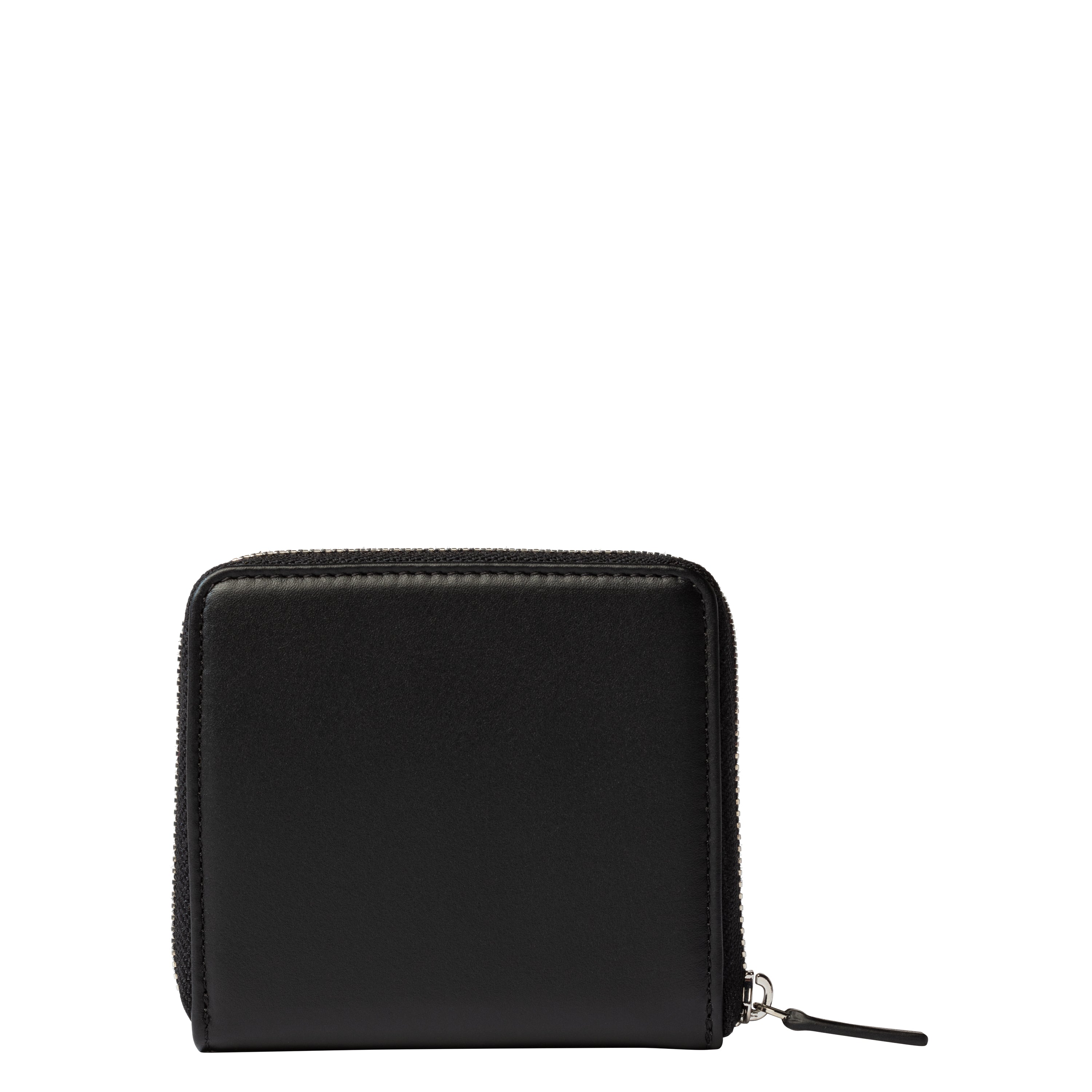 LE CUIR LISSE |  Zippered Leather Wallet, Black