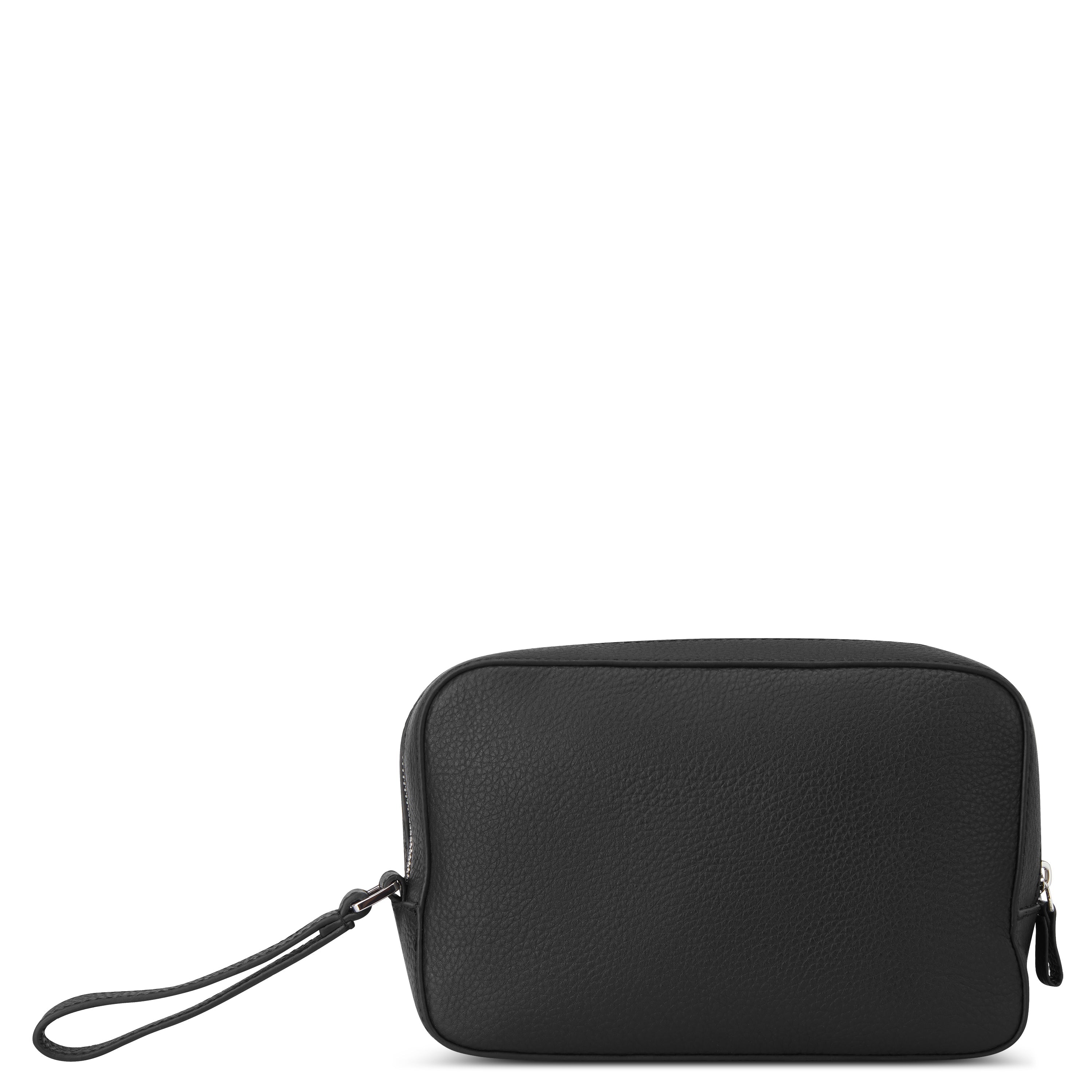 LE CUIR GRAINE |  Leather Toiletry Bag, Black