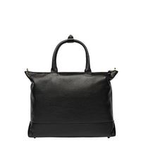LE CUIR GRAINE | Zippered Leather Tote Bag, Black