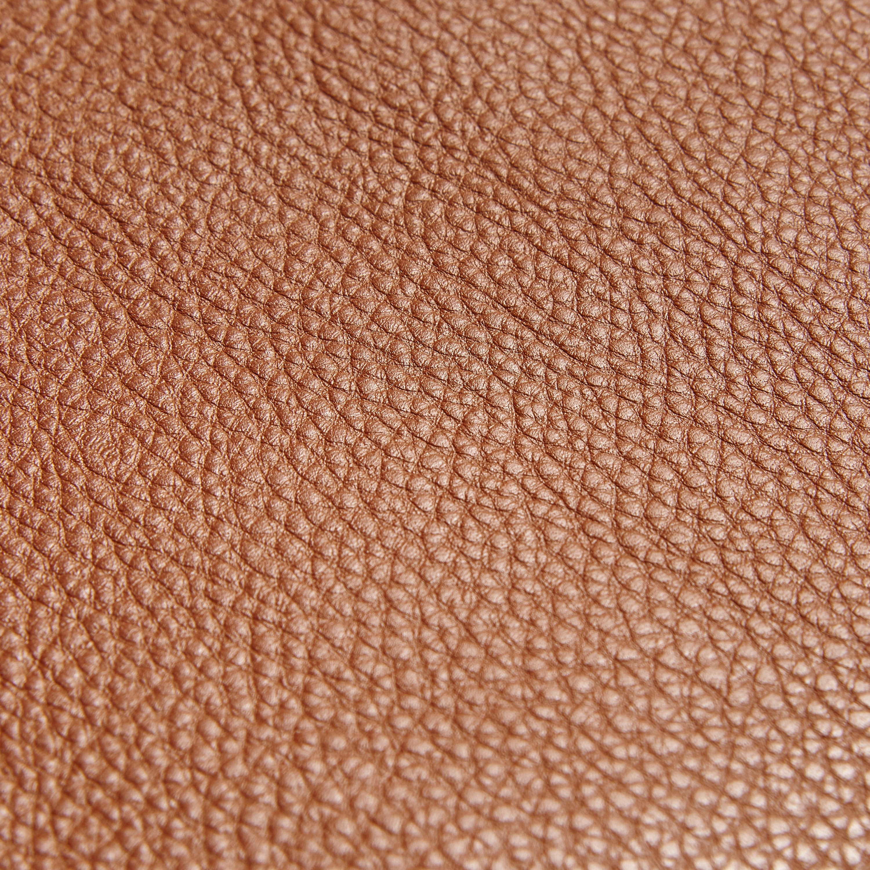 LE CUIR GRAINE| Sac Cabas en Cuir avec Fermeture Eclair COGNAC