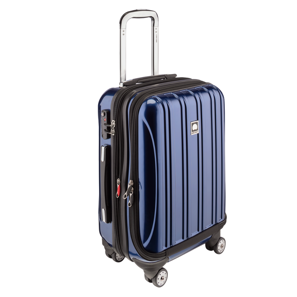 HELIUM AERO| Valise Cabine Extensible 53 CM avec Poche Frontale BLEU METALLIQUE