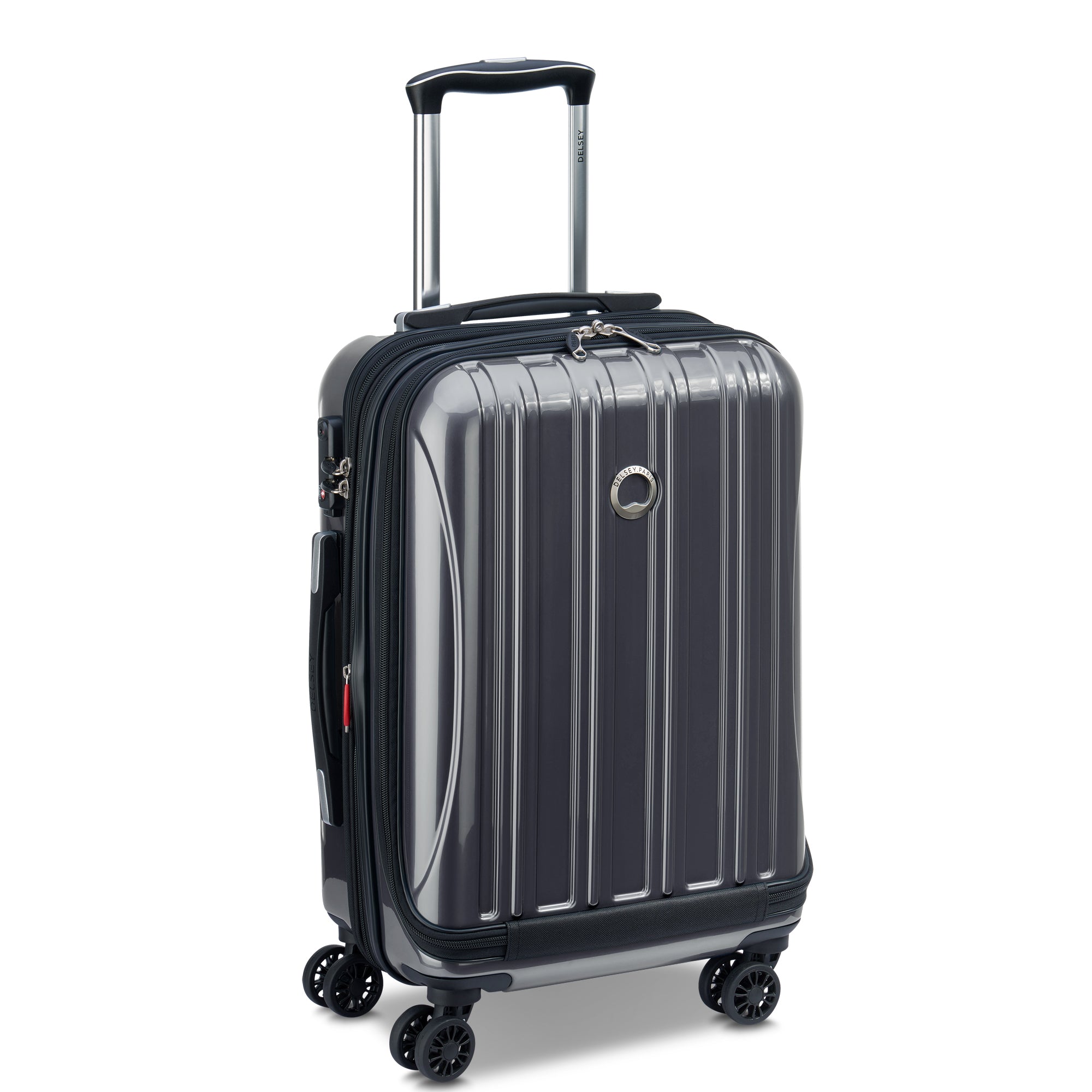 HELIUM AERO | 21-Inch Front Pocket Expandable Carry-On Suitcase, Steel grey