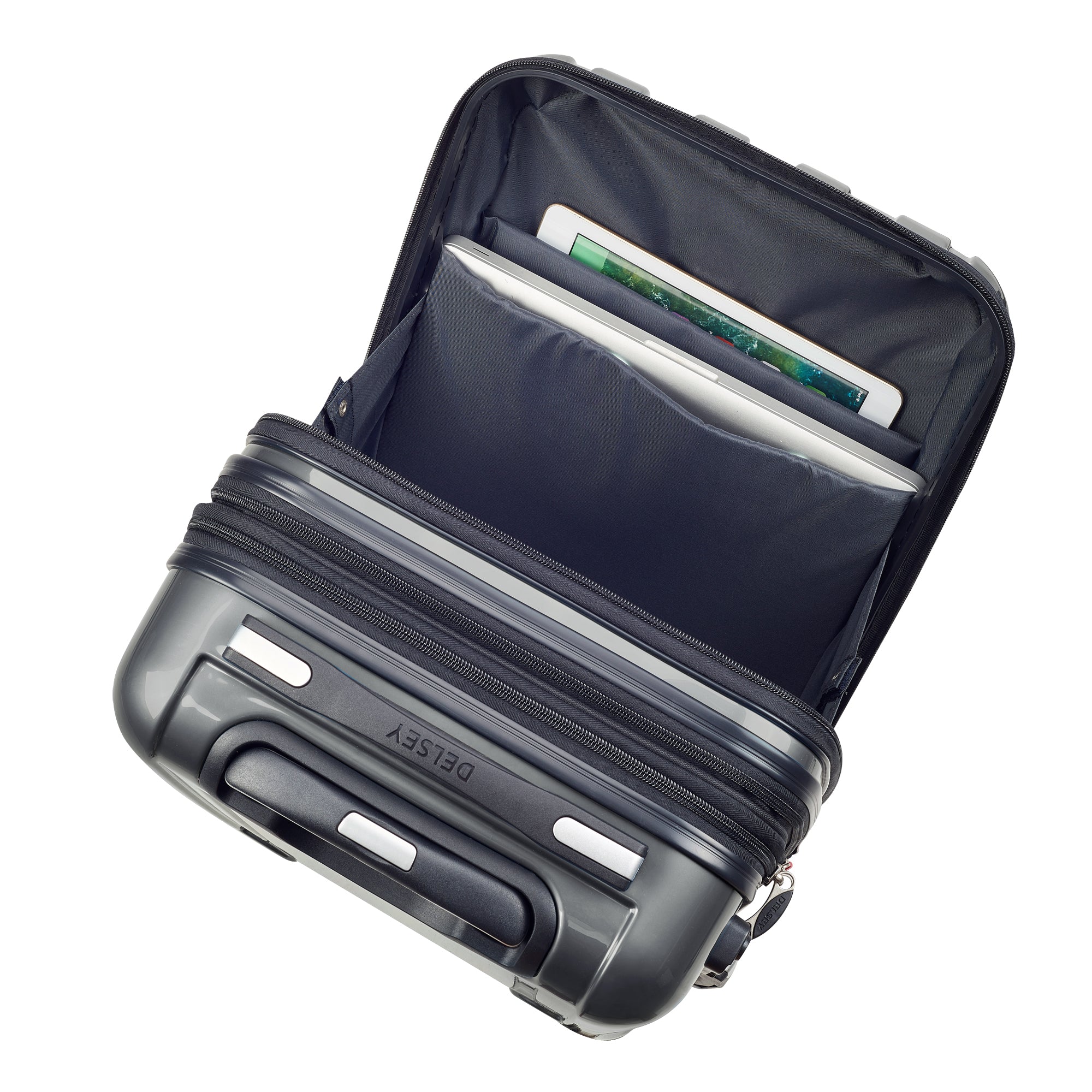 HELIUM AERO | 21-Inch Front Pocket Expandable Carry-On Suitcase, Steel grey