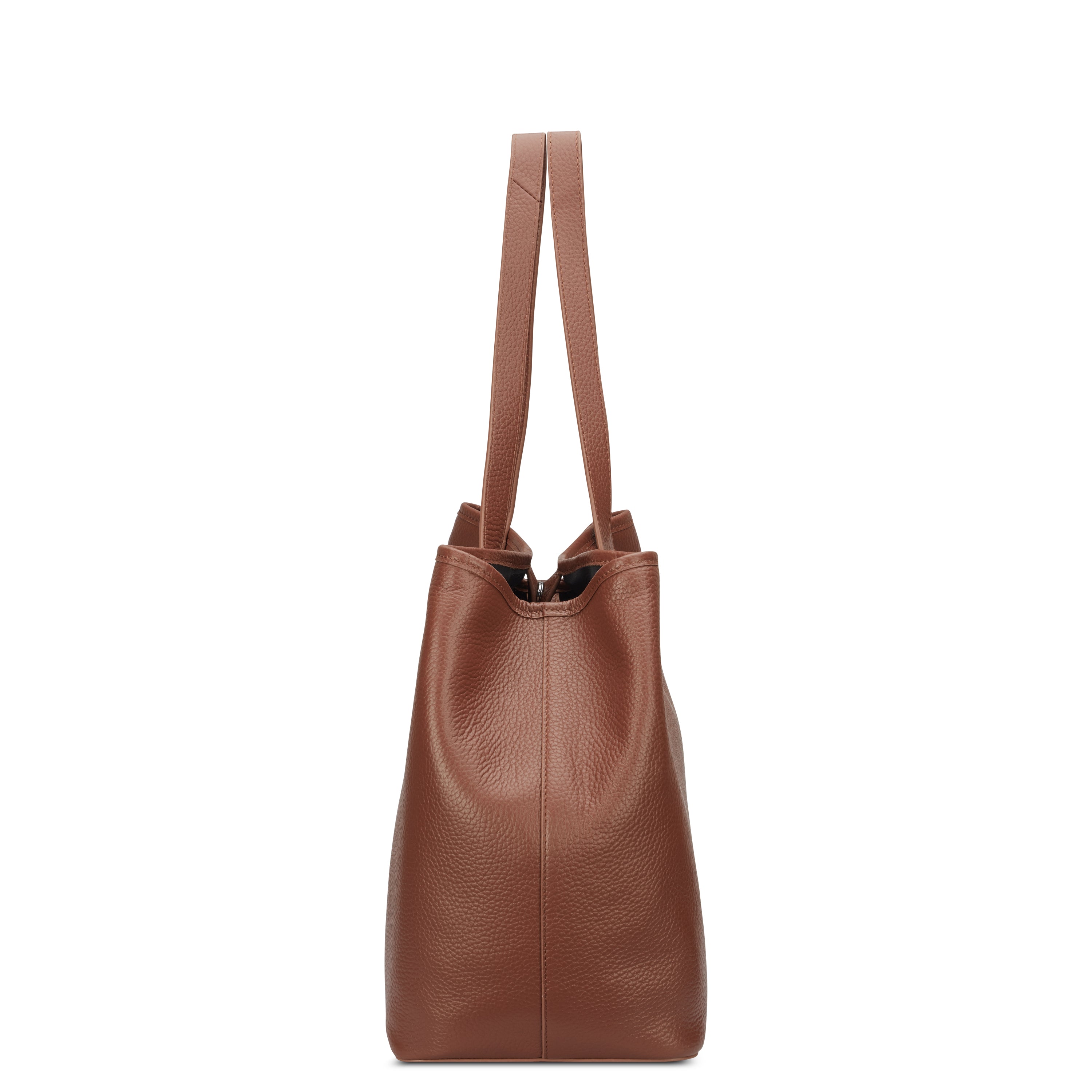 LE CUIR GRAINE |  Leather Tote Bag, Cognac