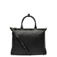 LE CUIR GRAINE| Sac Cabas en Cuir avec Fermeture Eclair NOIR